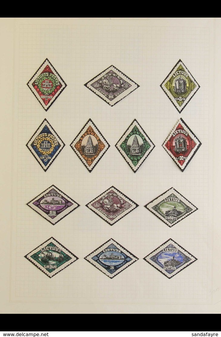 1923-1940 FINE MINT COLLECTION On Album Pages, With An Impressive Array Of Postage Issues For The Period. Note 1923 Unio - Lituanie