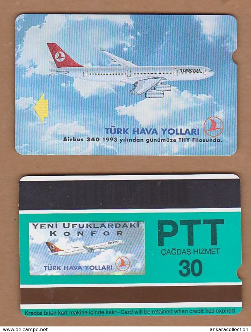 AC - TURK TELECOM PHONECARDS - AIRBUS 340 30 CREDITS 19 APRIL 1994 - Avions