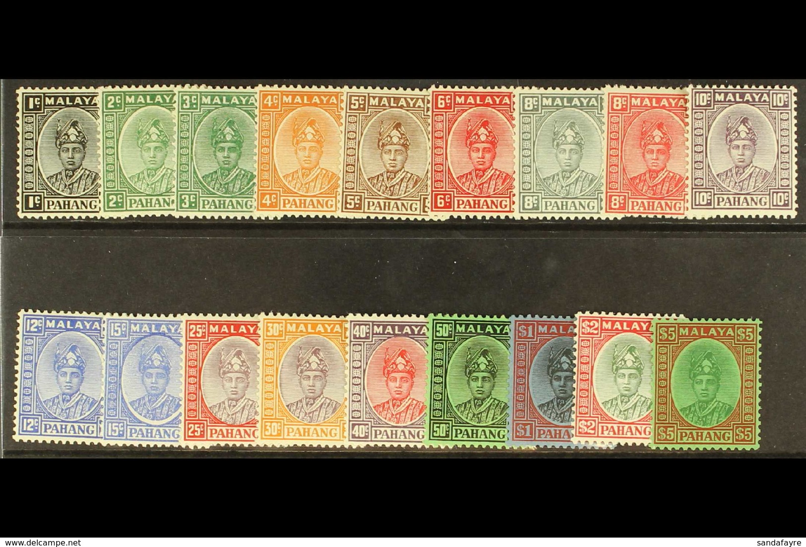 PAHANG 1935-41 Complete Set, SG 29/46, Fine Mint, The $5 With Streaky Gum. (18 Stamps) For More Images, Please Visit Htt - Autres & Non Classés