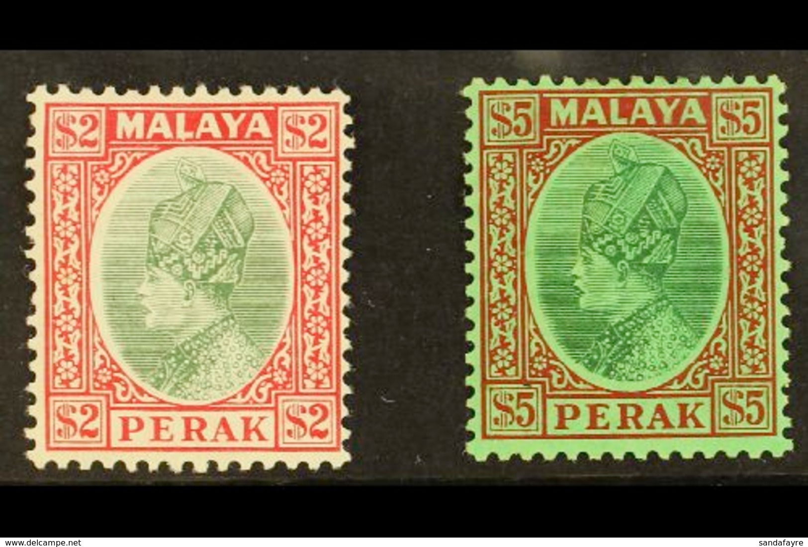 PERAK 1935 $2 And $5 Sultan Iskandar, SG 101/2, Very Fine And Fresh Mint. (2 Stamps) For More Images, Please Visit Http: - Other & Unclassified