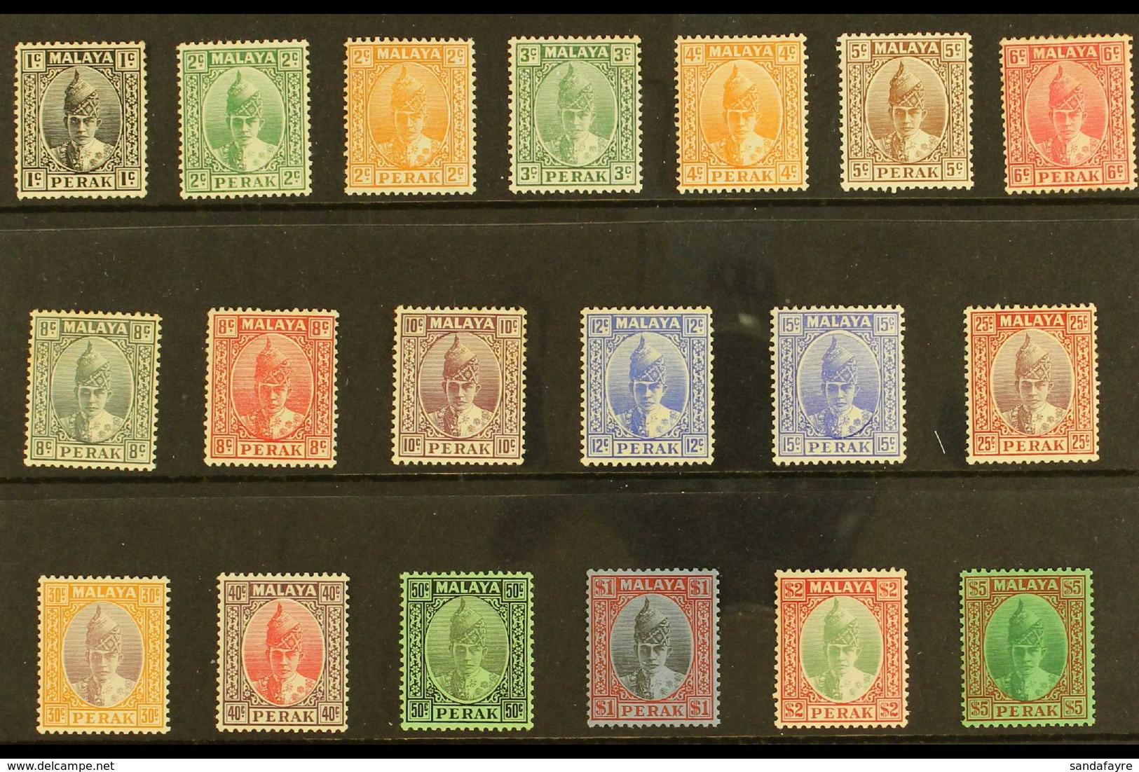 PERAK 1938-41 Sultan Iskandar Definitives Complete Set, SG 103/21, Fine Mint. Fresh And Attractive. (19 Stamps) For More - Autres & Non Classés
