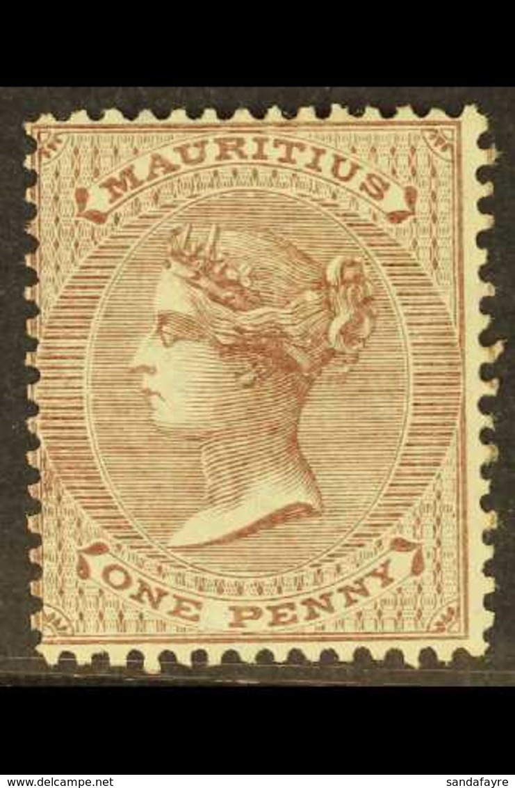 1863 1d Purple Brown, Variety "wmk Inverted And Reversed", SG 56y, Very Fine Mint, Unpriced SG. For More Images, Please  - Mauritius (...-1967)