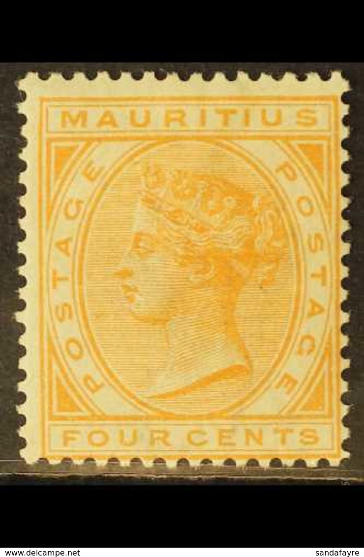 1883 4c Orange, Wmk CA, SG 104, Very Fine Mint. For More Images, Please Visit Http://www.sandafayre.com/itemdetails.aspx - Mauritius (...-1967)