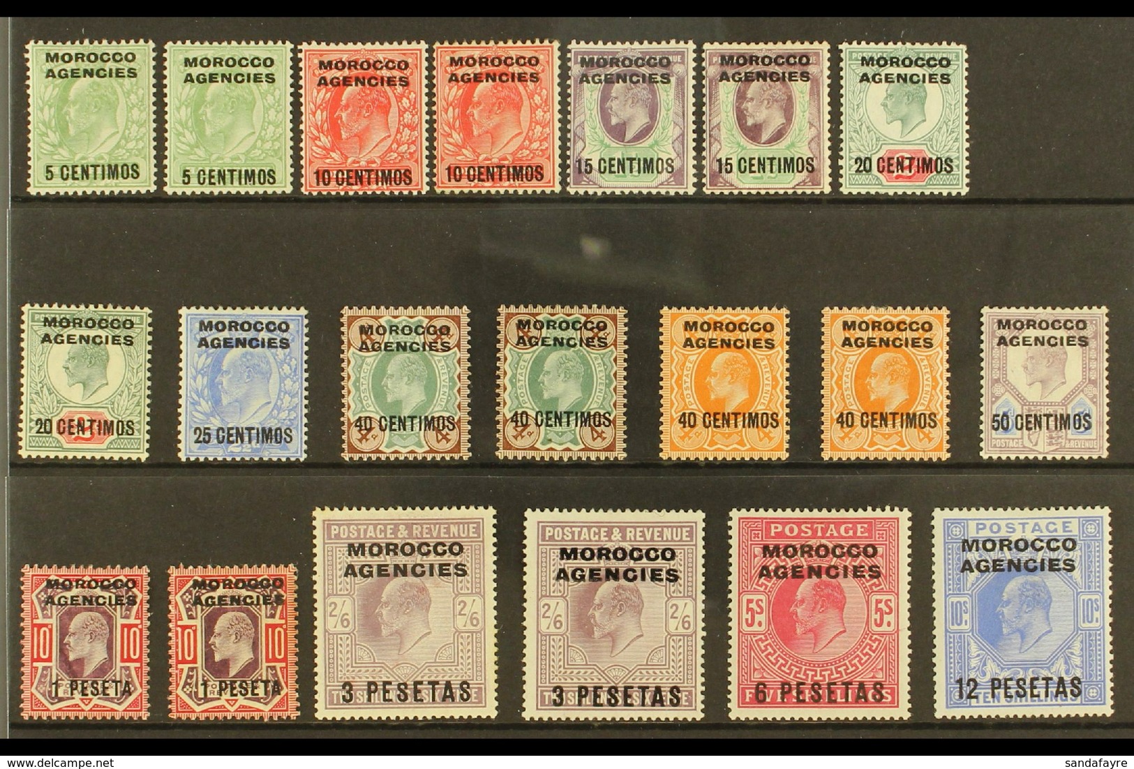 SPANISH 1907-12 KEVII MINT SELECTION Inc A Complete 1907 Set With Some Additional Shades, SG 112/23, Fine Mint (20 Stamp - Sonstige & Ohne Zuordnung