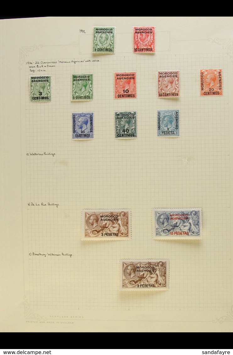 SPANISH CURRENCY 1912-1956 COMPREHENSIVE FINE MINT COLLECTION On Leaves, All Different, Inc 1914-26 Most Vals To 3p On 2 - Autres & Non Classés