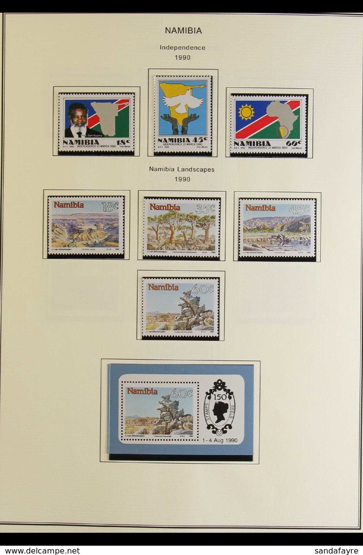 1990-8 NEVER HINGED MINT COLLECTION On Printed Album Pages, Largely Complete From 1990 Independence To 1998 Marine Techn - Namibia (1990- ...)