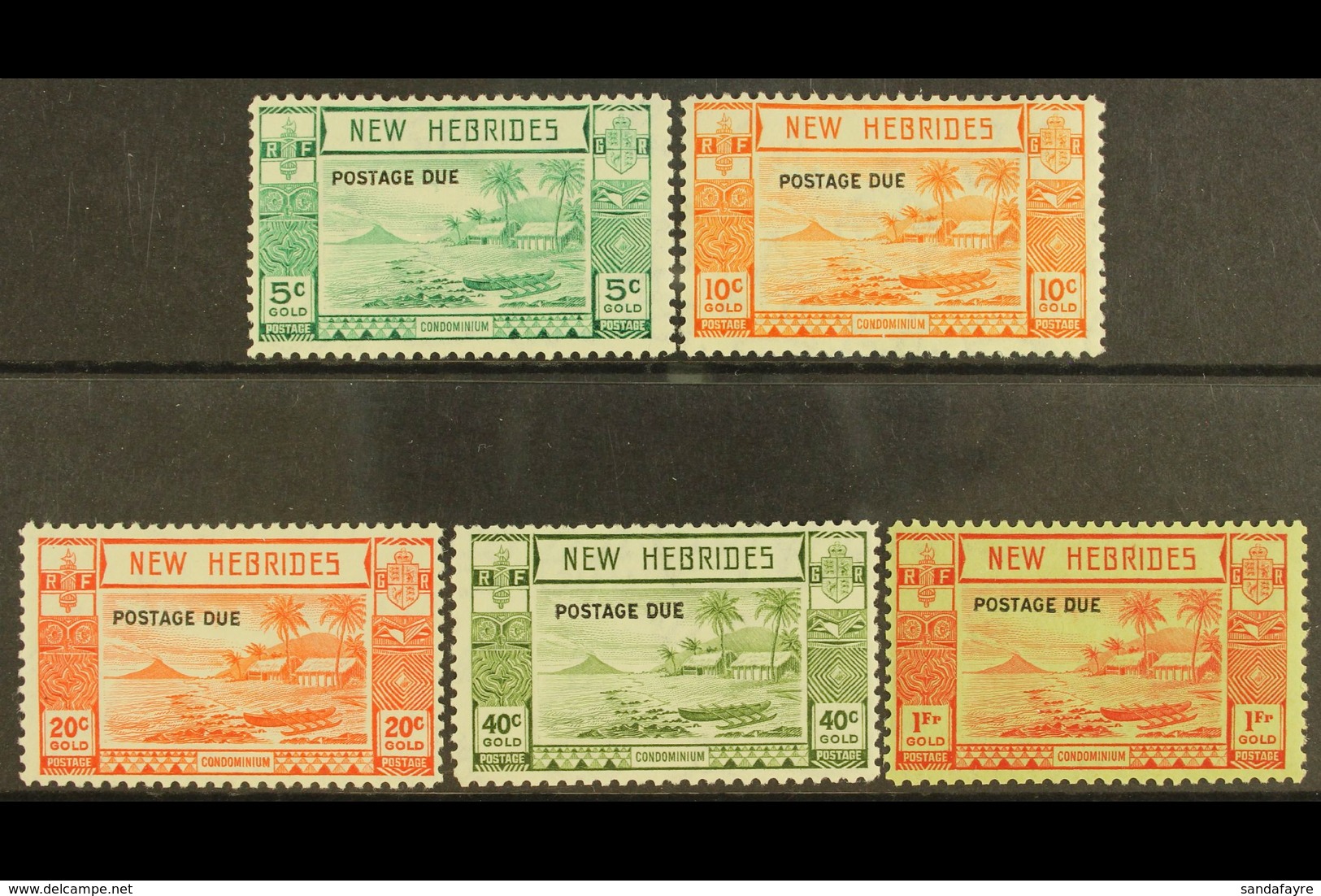ENGLISH POSTAGE DUE 1938 Complete Set, SG D6/D10, Very Fine Mint, Only Very Lightly Hinged. (5 Stamps) For More Images,  - Other & Unclassified