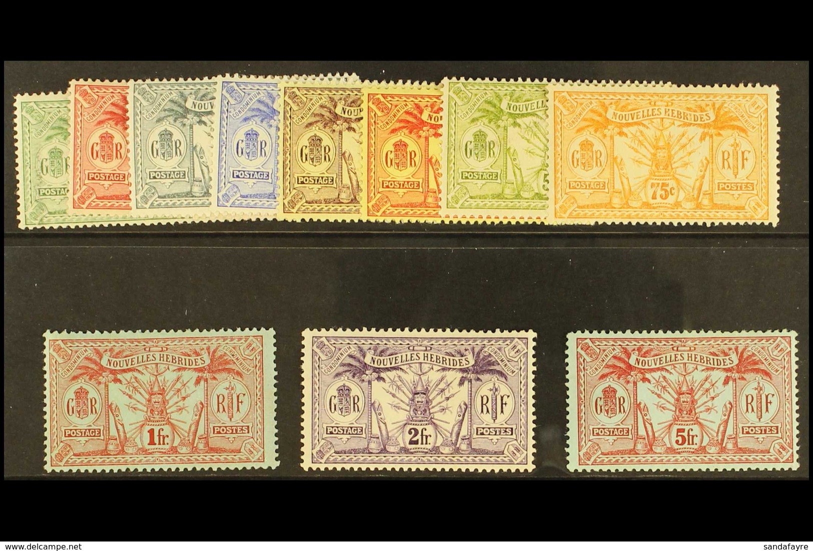 FRENCH 1913 Watermark "RF" In Sheet Complete Set, SG F22/F32, Fine Mint. (11 Stamps) For More Images, Please Visit Http: - Autres & Non Classés