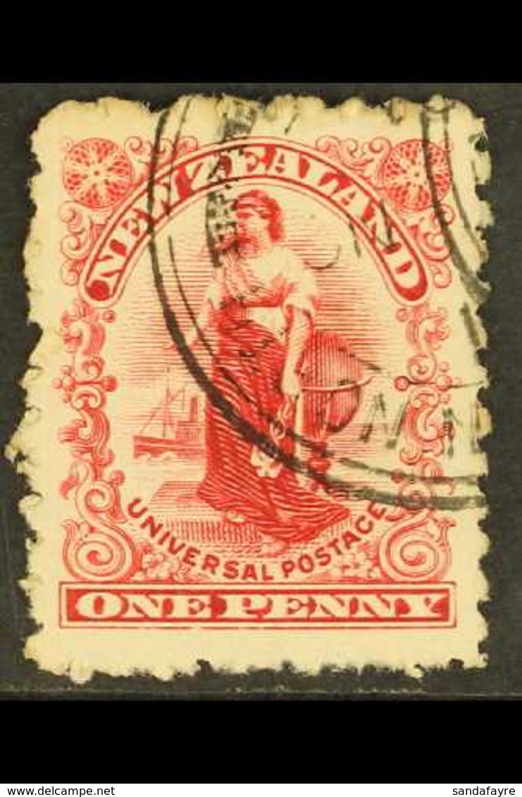 1901 1d Carmine, Perf 11 And 14 Mixed, On Pirie Paper, SG 284, Fine Used. For More Images, Please Visit Http://www.sanda - Other & Unclassified