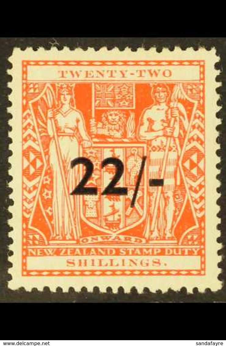1948-58 Postal Fiscal 22/- On 22s Scarlet, SG F216, Fine Mint For More Images, Please Visit Http://www.sandafayre.com/it - Other & Unclassified