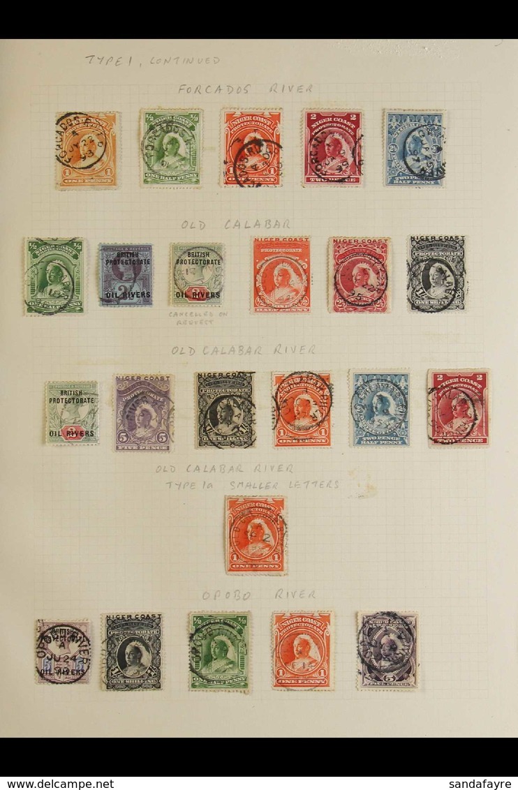 POSTMARKS COLLECTION Oldtime Collection On Pages With Values To 10s And Including Type 1 Single Circle Cds Cancels For F - Sonstige & Ohne Zuordnung