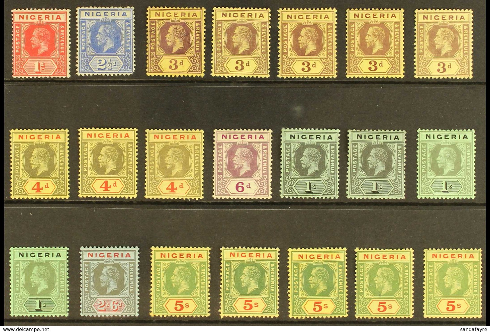 1914-29 King George V Definitives, Watermark Multi Crown CA, All Different Fine Mint Range With Most Values From 1d To 5 - Nigeria (...-1960)