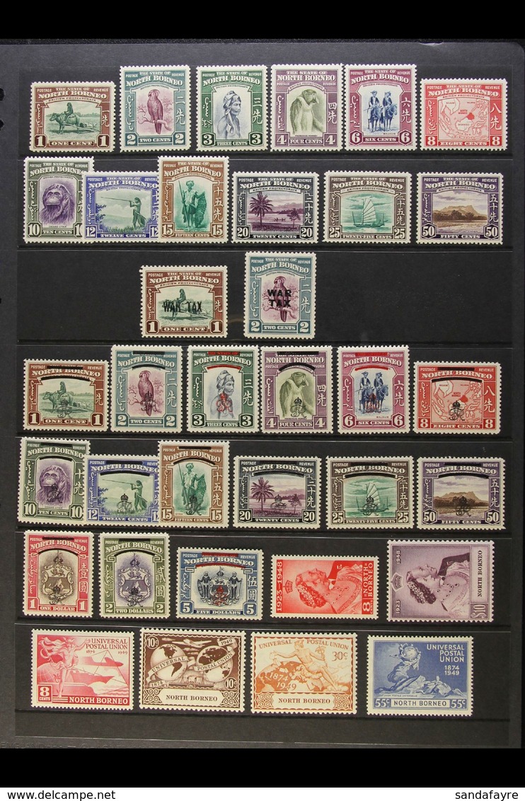 1939-49 MINT COLLECTION A Most Useful Range On A Stock Page That Includes 1939 Pictorial Set To 50c, 1941 "War Tax" Set, - North Borneo (...-1963)