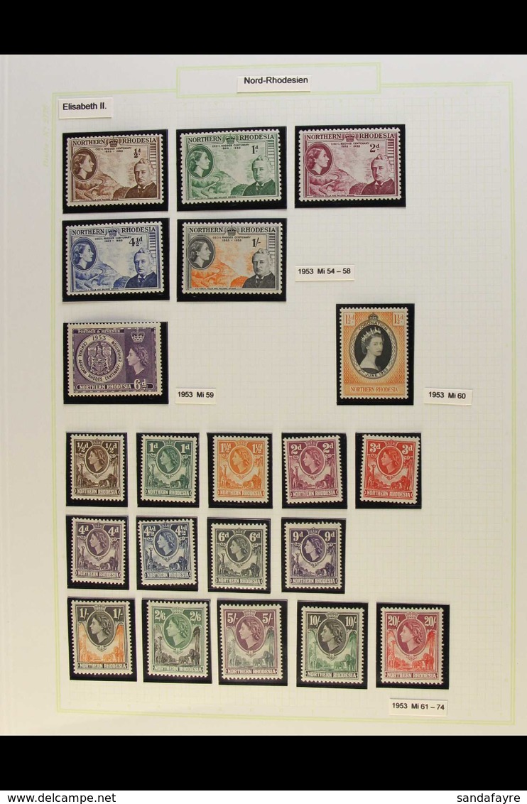 1953-63 ALL DIFFERENT MINT COLLECTION Presented On Album Pages With A Complete Run From Rhodes Set To 1963 Arms Set, SG  - Noord-Rhodesië (...-1963)