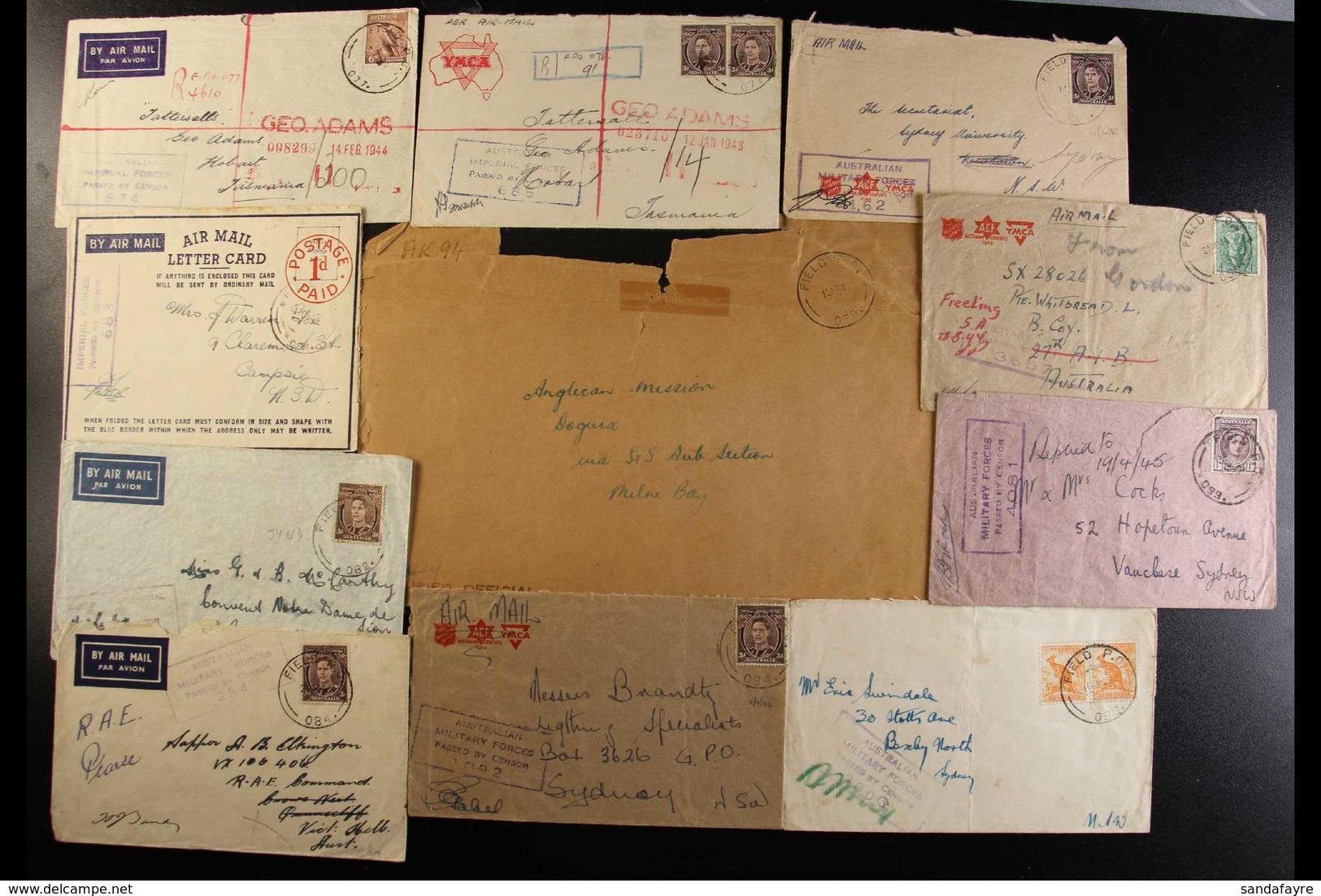 WW2 AUSTRALIAN FORCES - ZERO PREFIXES - FIELD P.O. A Fine Collection Of Covers Back To Australia, Bearing Australian KGV - Papua-Neuguinea