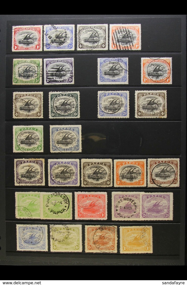 1901 - 1932 USED LAKATOI SELECTION Useful Range Including 1901 Wmk Horizontal Values To 1s Black And Orange, Wmk Vertica - Papouasie-Nouvelle-Guinée