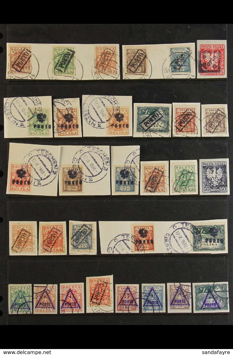 LOCAL POSTAGE DUE HANDSTAMPS 1919 Interesting Mostly Used Collection Of Various Local "PORTO" Handstamps Presented On A  - Andere & Zonder Classificatie