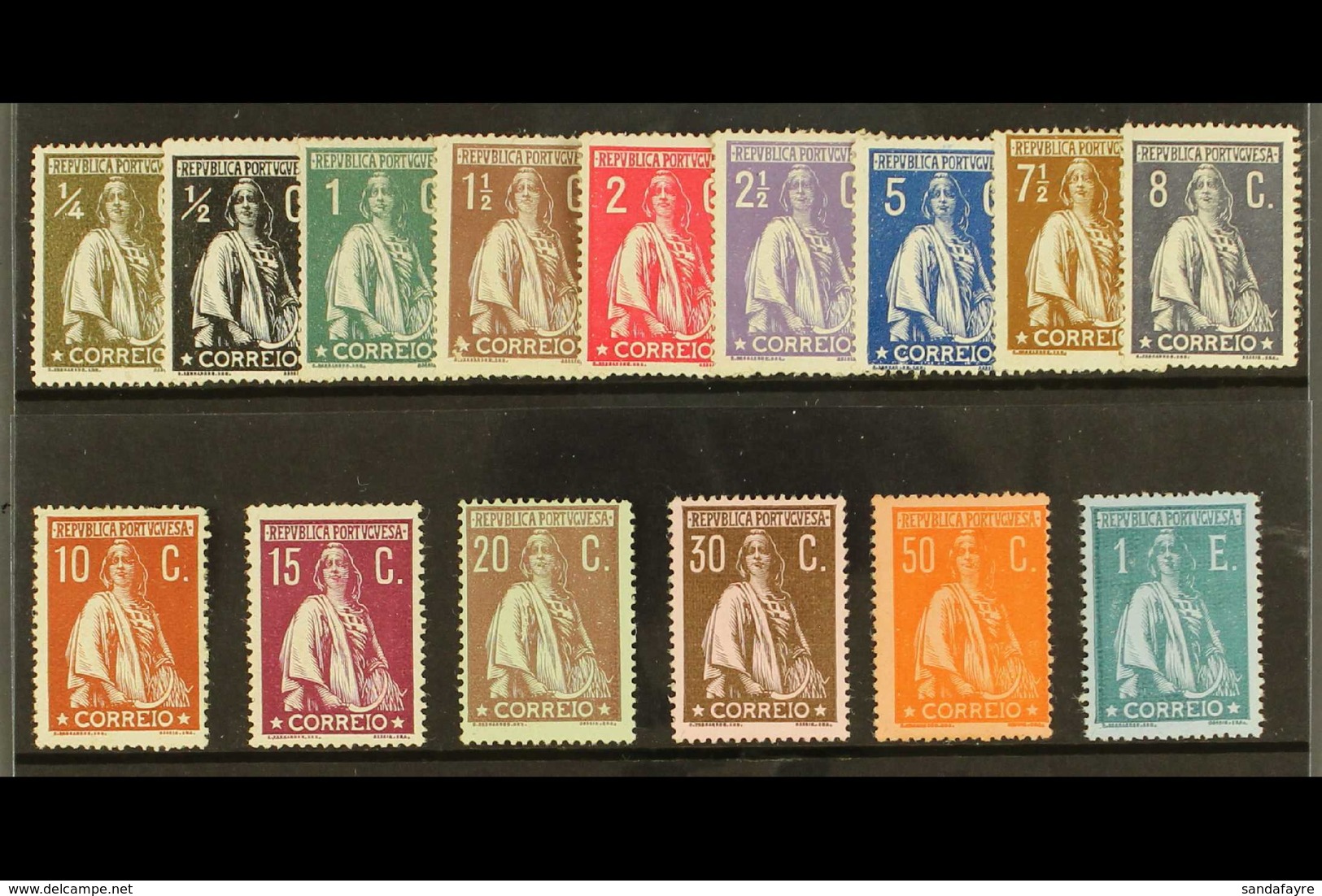 1912 Ceres Chalk Paper Perf 15x14 Complete Set, Afinsa 206/220, Fine Mint (15 Stamps) For More Images, Please Visit Http - Altri & Non Classificati