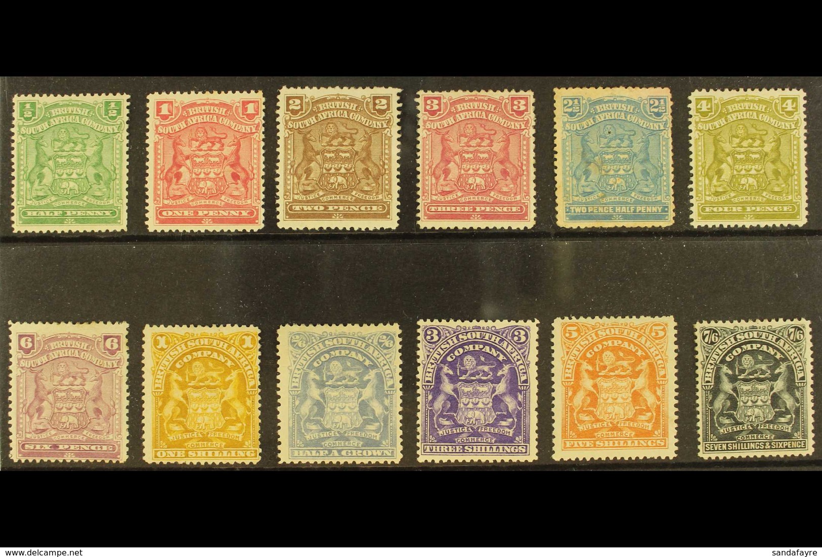 1898-09 Coat Of Arms Set Complete To 7s6d Black, SG 75/88, Very Fine Mint, The 2½d, 6d & 1s Without Gum, The Rest Are Lo - Andere & Zonder Classificatie