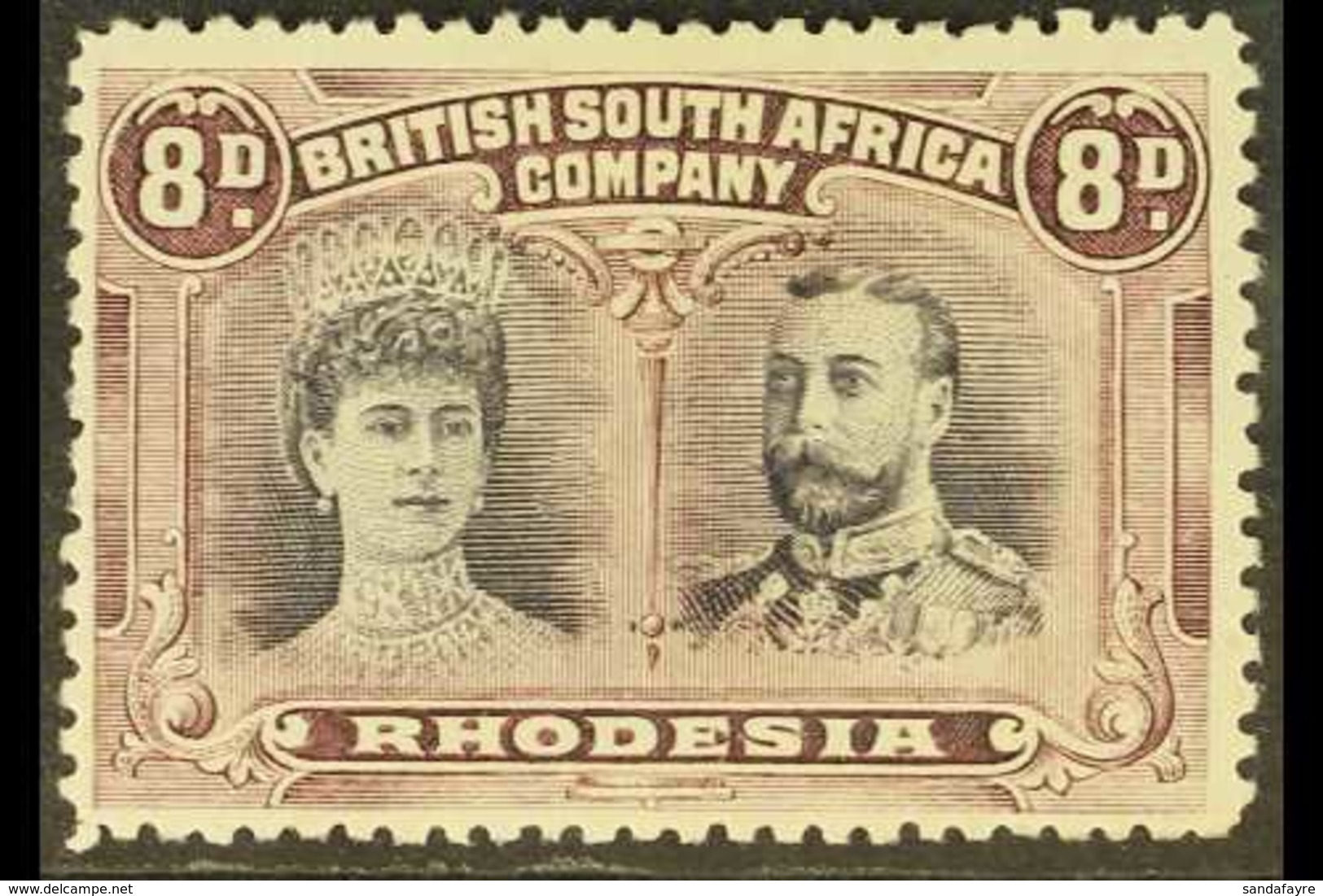 1910-13 8d Grey-purple & Dull Purple, Perf.13½, Double Head, SG 185a, Mint. For More Images, Please Visit Http://www.san - Other & Unclassified