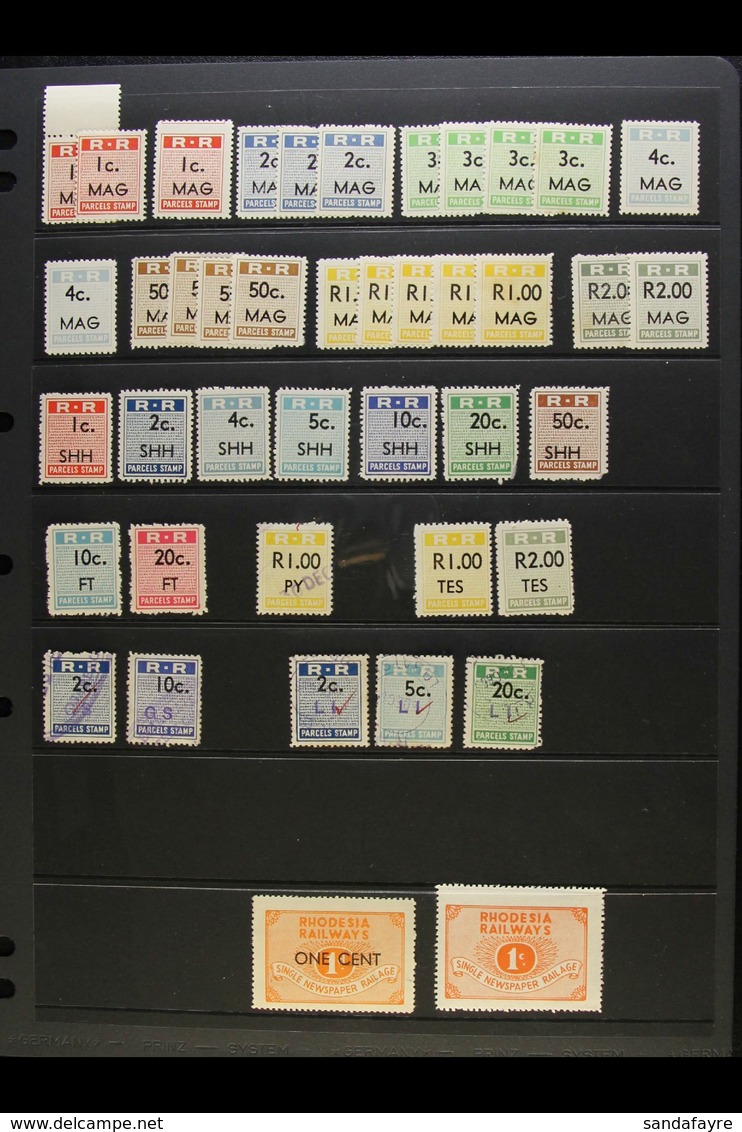 RAILWAY STAMPS 1951-69 MINT ACCUMULATION, We See Sterling Denominated Values For Use In Rhodesia With Values To £1 Inscr - Autres & Non Classés