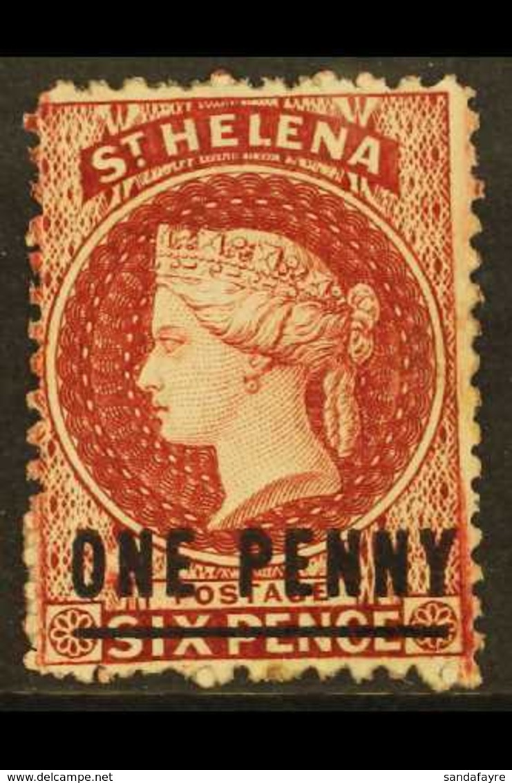 1864-80 1d Lake With Type C Surcharge, Perf 12½, SG 8, Fine Mint. For More Images, Please Visit Http://www.sandafayre.co - Sint-Helena