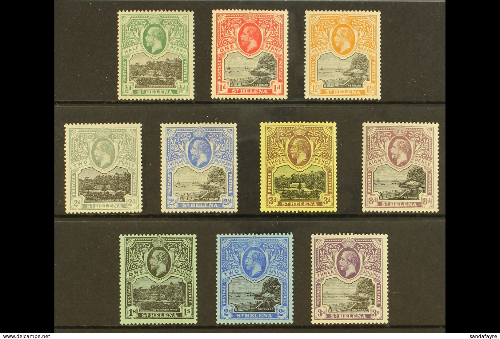 1912-16 Pictorial Definitive Set, SG 72/81, Fine Mint (10 Stamps) For More Images, Please Visit Http://www.sandafayre.co - St. Helena