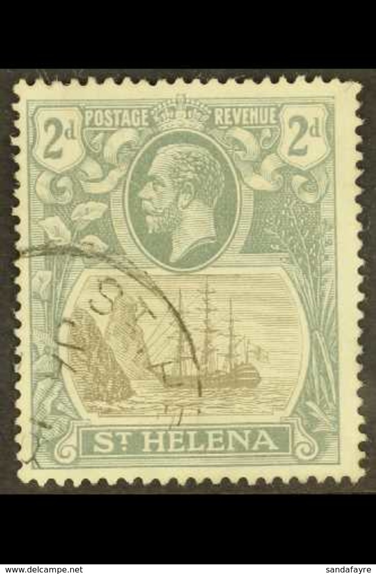 1922-37 2d Grey & Slate "Broken Mainmast" Variety, SG 100a, Fine Cds Used For More Images, Please Visit Http://www.sanda - Saint Helena Island