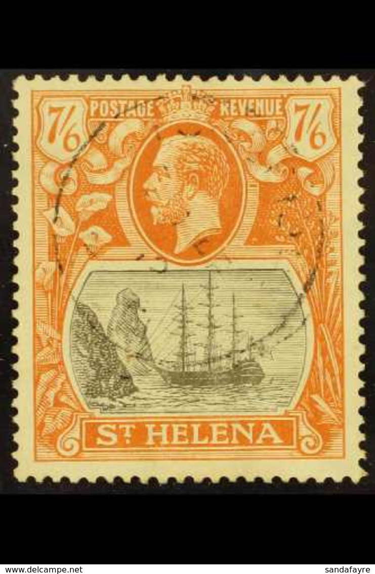 1922-37 7s6d Brownish Grey & Orange (1937), SG 111d, Cat £2000, Used With BPA Certificate Stating Forged Cancel & Confir - St. Helena