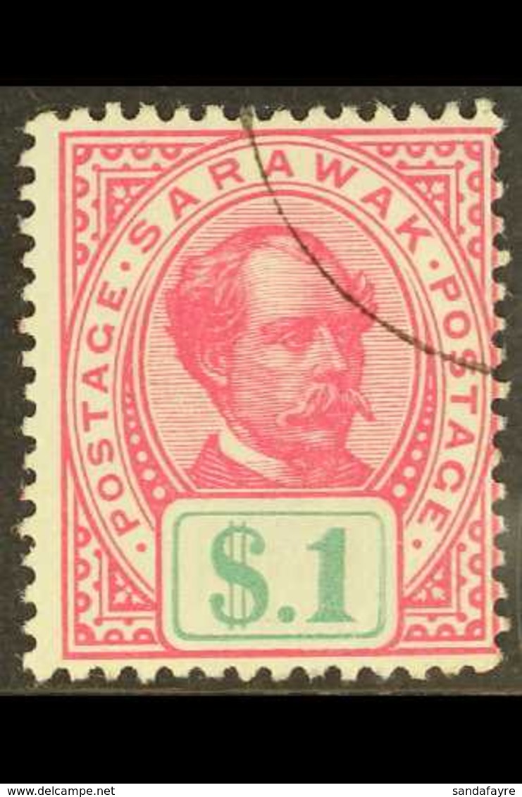 1899 $1 Rosine And Pale Green, SG 47a, Very Fine Used. For More Images, Please Visit Http://www.sandafayre.com/itemdetai - Sarawak (...-1963)