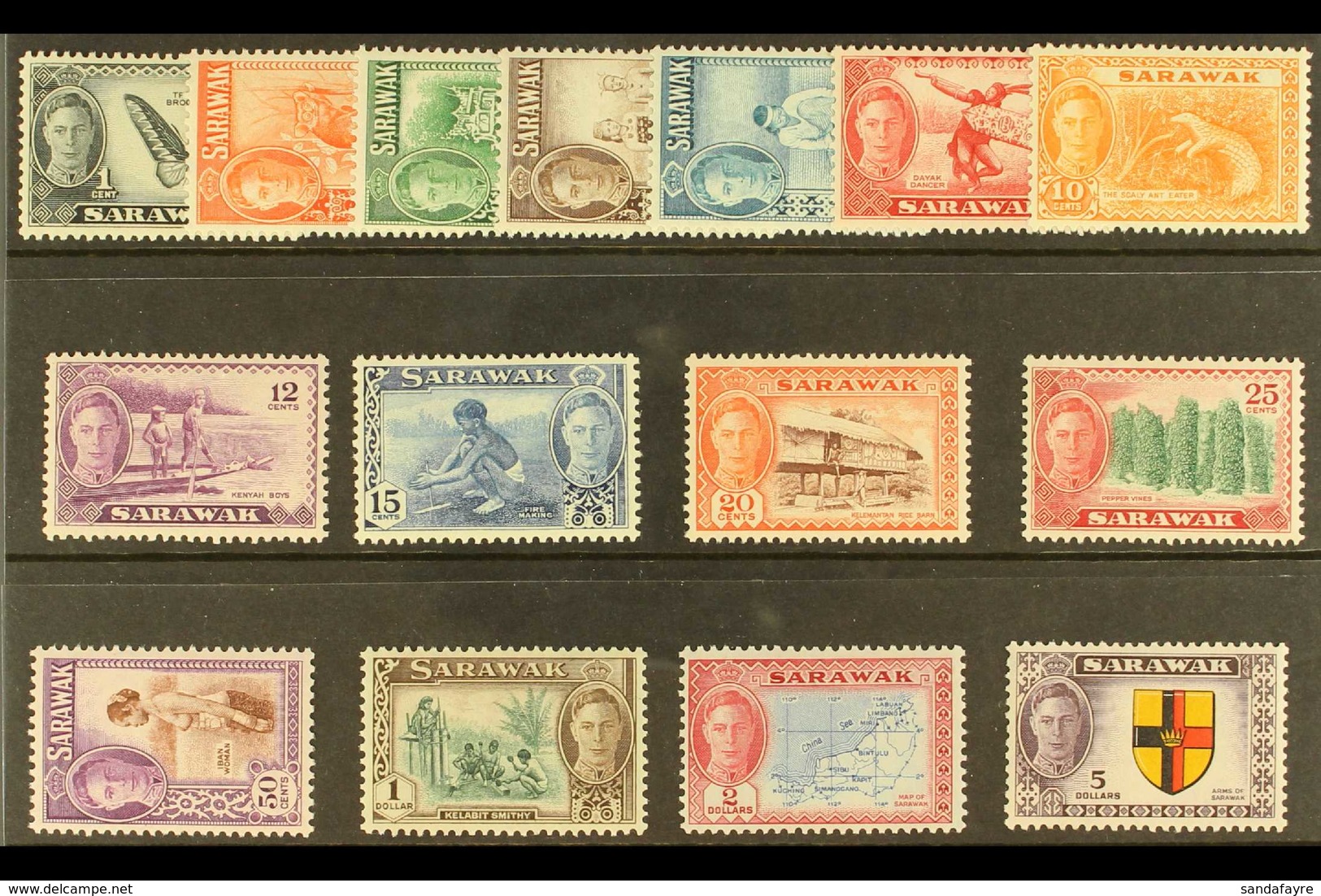 1950 Definitives Complete Set, SG 171/85, Very Fine Mint, Most Values Never Hinged. (15 Stamps) For More Images, Please  - Sarawak (...-1963)