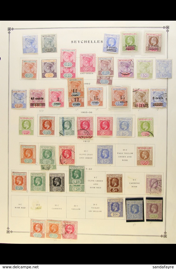 1890-1985 COLLECTION ON ALBUM PAGES Plus Some Loose Stamps/sets Awaiting Incorporation. Fresh Mint And Fine Used - Chief - Seychellen (...-1976)