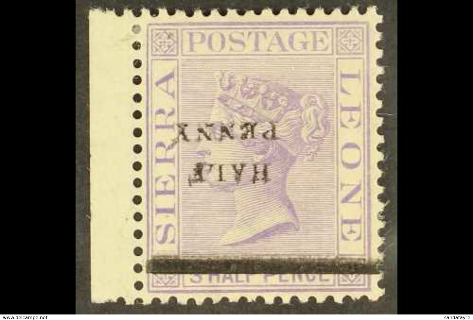 1893 ½d On 1½d Lilac, Wmk CA, Variety "surcharge Inverted", SG 39a, Very Fine Marginal Mint. For More Images, Please Vis - Sierra Leone (...-1960)