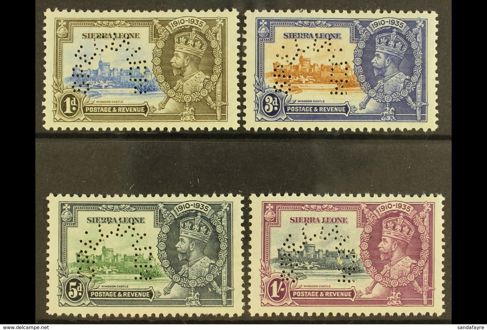 1935 Silver Jubilee Set Complete, Perforated "Specimen", SG 181s/4s, Very Fine Mint Large Part Og. (4 Stamps) For More I - Sierra Leone (...-1960)