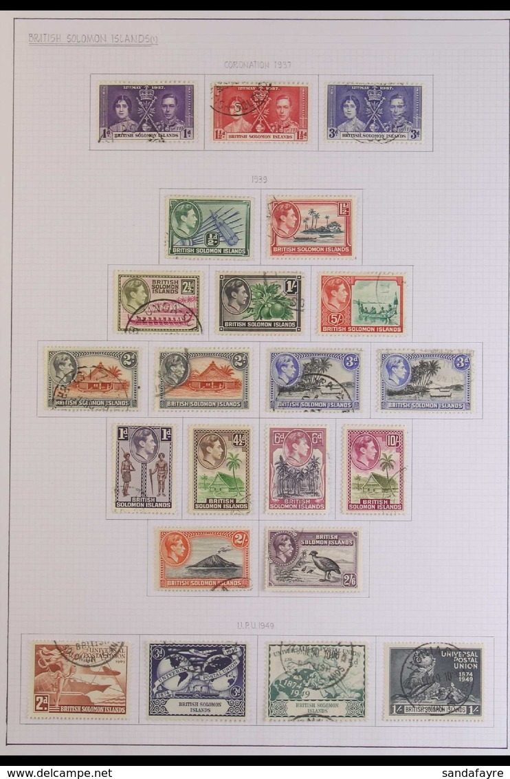 1937-67 USED COLLECTION Presented On Album Pages With KGVI Values To 10s Inc Sets & QEII Range To 5s & 1966-67 Decimal C - Salomonen (...-1978)