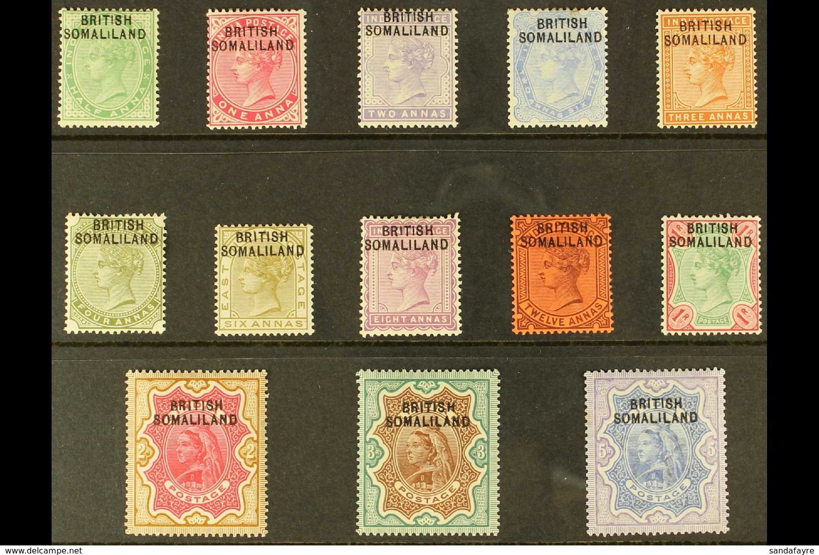 1903 (1 June) India Overprinted At Top Complete Set, SG 1/13, Fine Mint. Fresh And Attractive. (13 Stamps) For More Imag - Somaliland (Protectorat ...-1959)