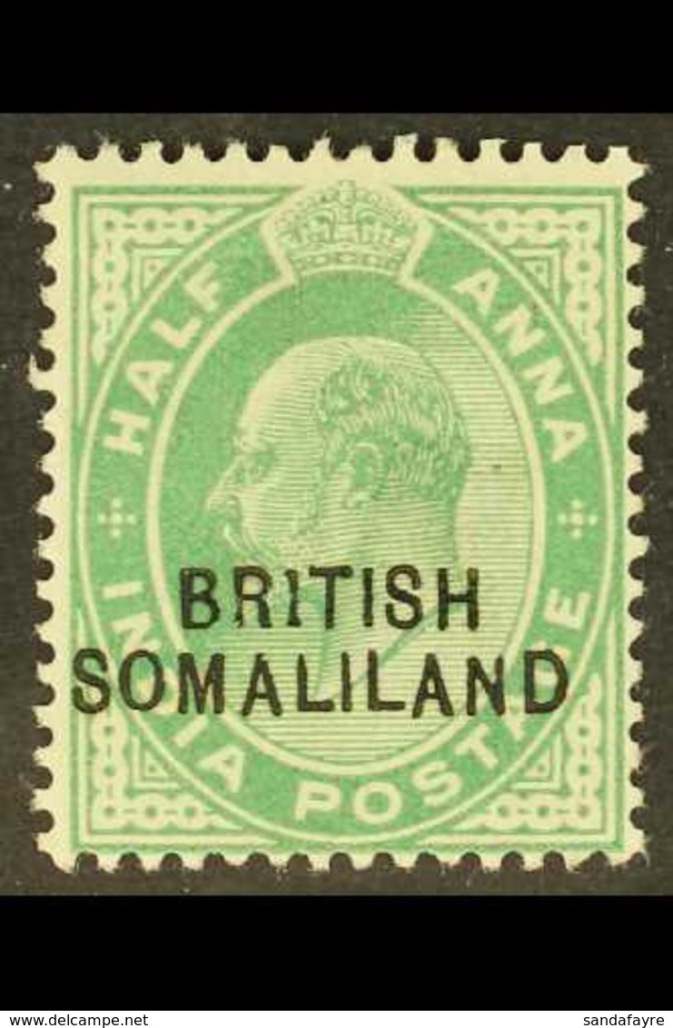 1903 ½a Green KEVII Overprint With "BR1TISH" Variety, SG 25b, Mint, Fresh. For More Images, Please Visit Http://www.sand - Somaliland (Protectorate ...-1959)