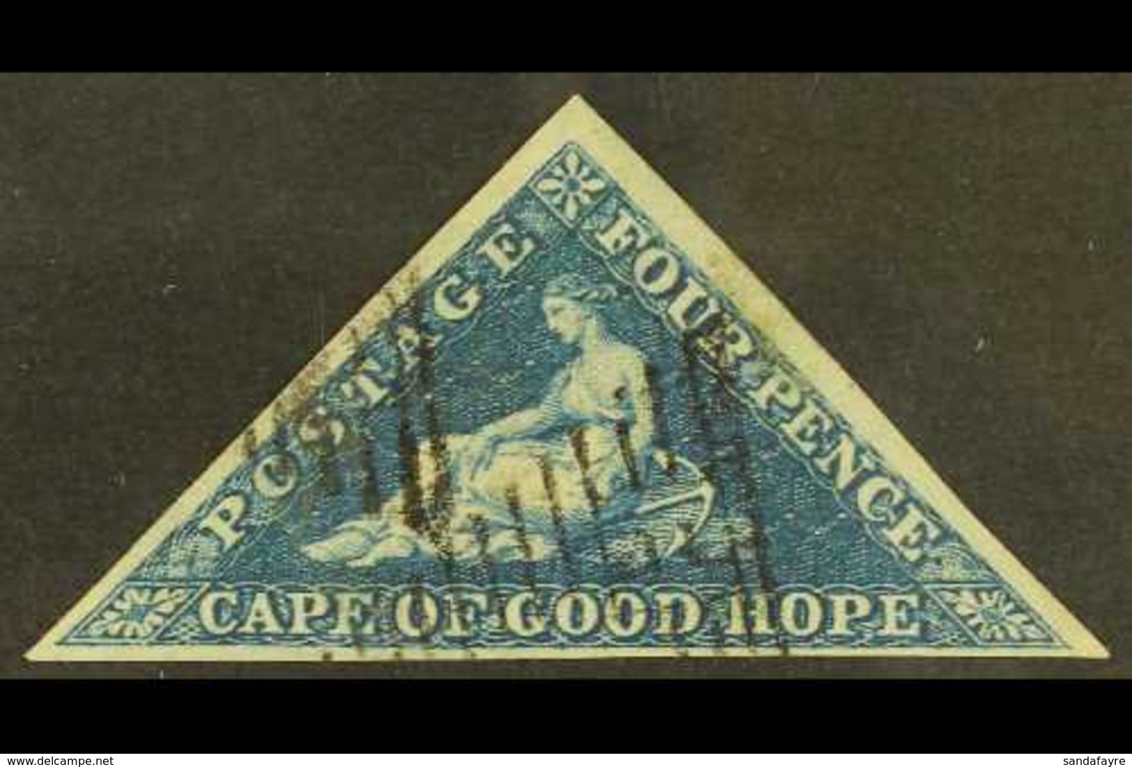 CAPE 1863-4 1d Blue, De La Rue Printing, SG 19a, Fine Used, Three Margins. For More Images, Please Visit Http://www.sand - Unclassified