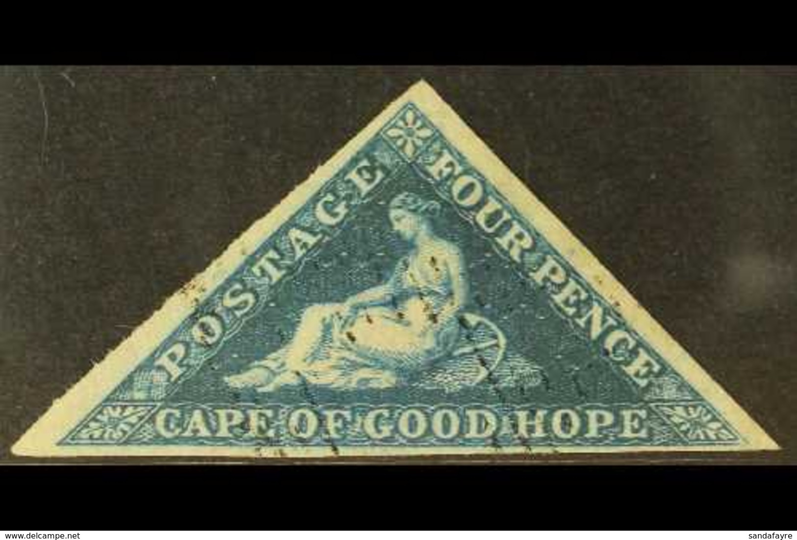CAPE OF GOOD HOPE 1853 4d Deep Blue On Slightly Blued Paper, Three Good Margins And Neat Light Cancel. For More Images,  - Zonder Classificatie