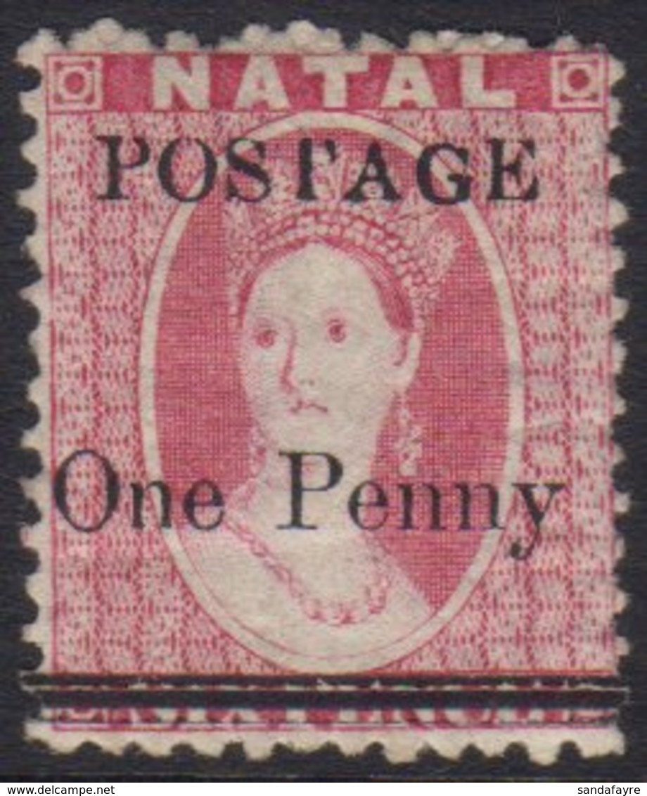 NATAL 1877-79 1d On 6d Rose, SG 93, Fine Mint. For More Images, Please Visit Http://www.sandafayre.com/itemdetails.aspx? - Ohne Zuordnung