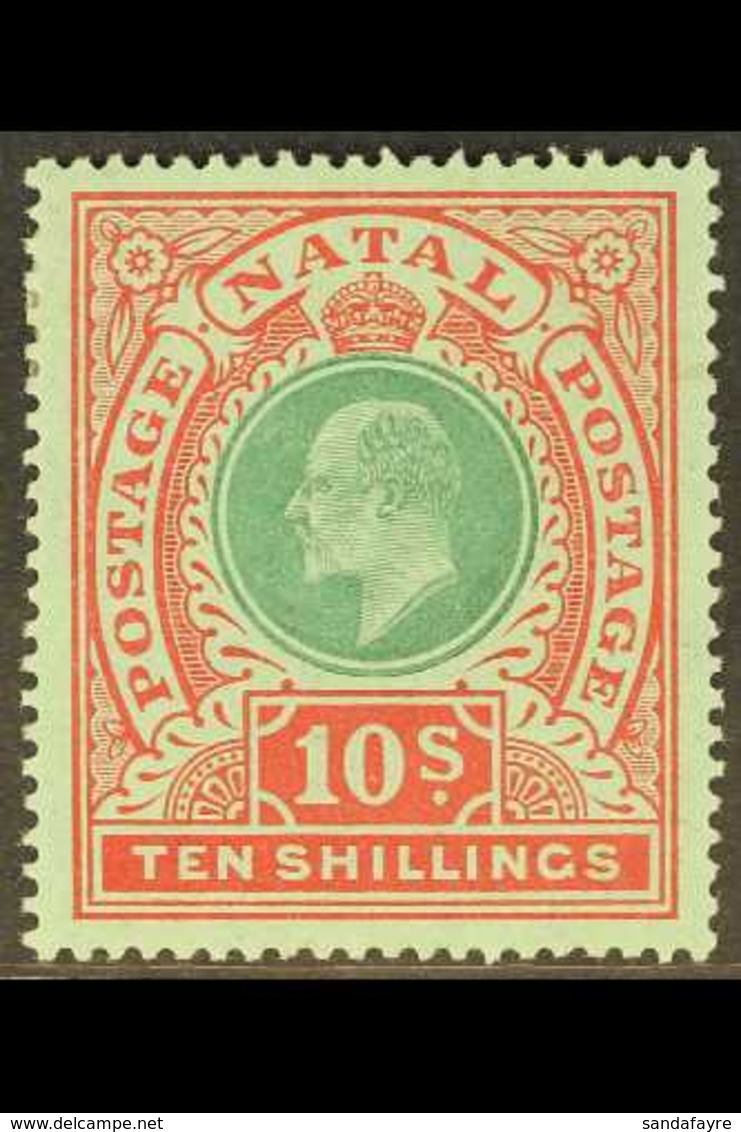 NATAL 1908-09 10s Green And Red, SG 170, Vf Mint.  For More Images, Please Visit Http://www.sandafayre.com/itemdetails.a - Unclassified