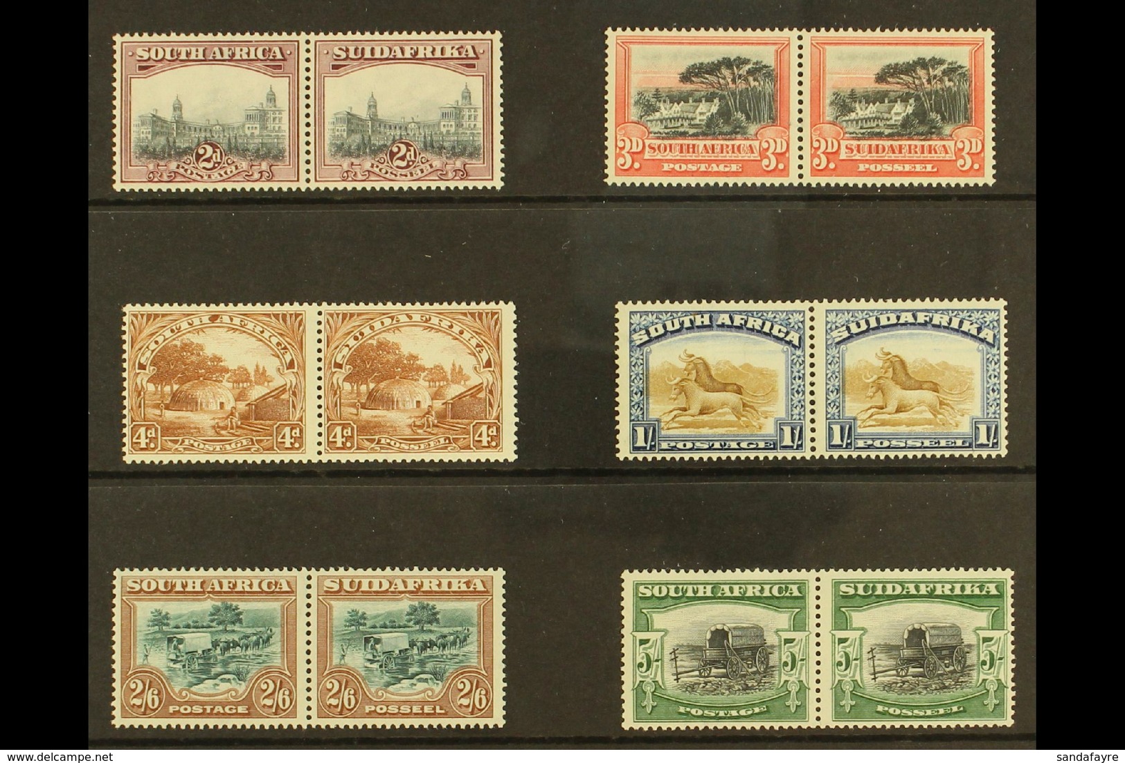 1927-30 Definitives Set To 5s, SG 34/38, Fine Fresh Mint. (6 Pairs) For More Images, Please Visit Http://www.sandafayre. - Zonder Classificatie