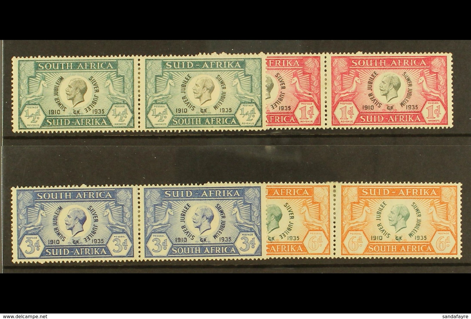 1935 Silver Jubilee Set In Horizontal Pairs, Each With CLEFT SKULL VARIETY, SG 65a/8a, Fine Mint (4 Pairs). For More Ima - Non Classés