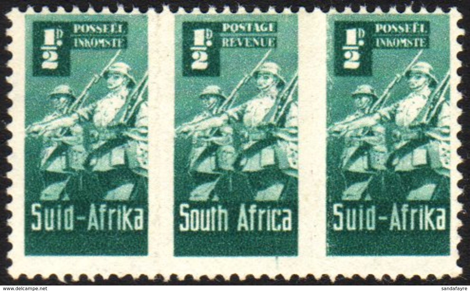 1942-4 ½d Blue-green, Bantam War Effort, ROULETTES OMITTED, SG.97c, Mint, Thinned And Has Been Folded Along Where Roulet - Zonder Classificatie