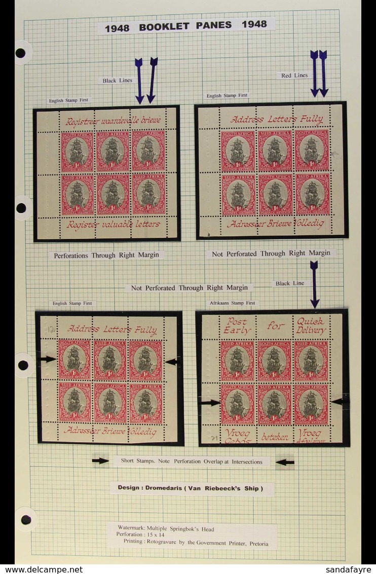 BOOKLET PANES 1948 Range Of ½d, 1d & 1½d Panes Ex Booklet SG SB18, With Various Different Postal Slogans On Margins, SG  - Unclassified