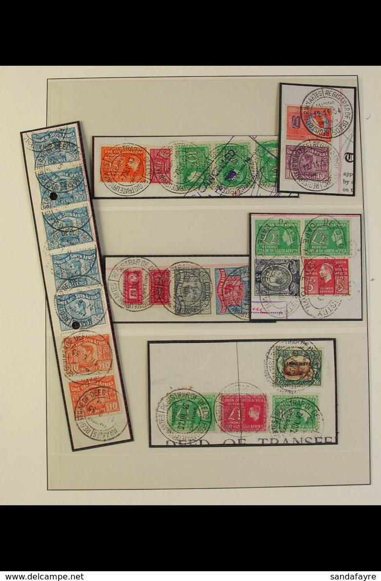 REVENUE STAMPS KGVI Including Many Multi-value Items On Piece, We See 1938-42 Values To £2 Incl. 2x 15s, 1942 Native Tax - Unclassified