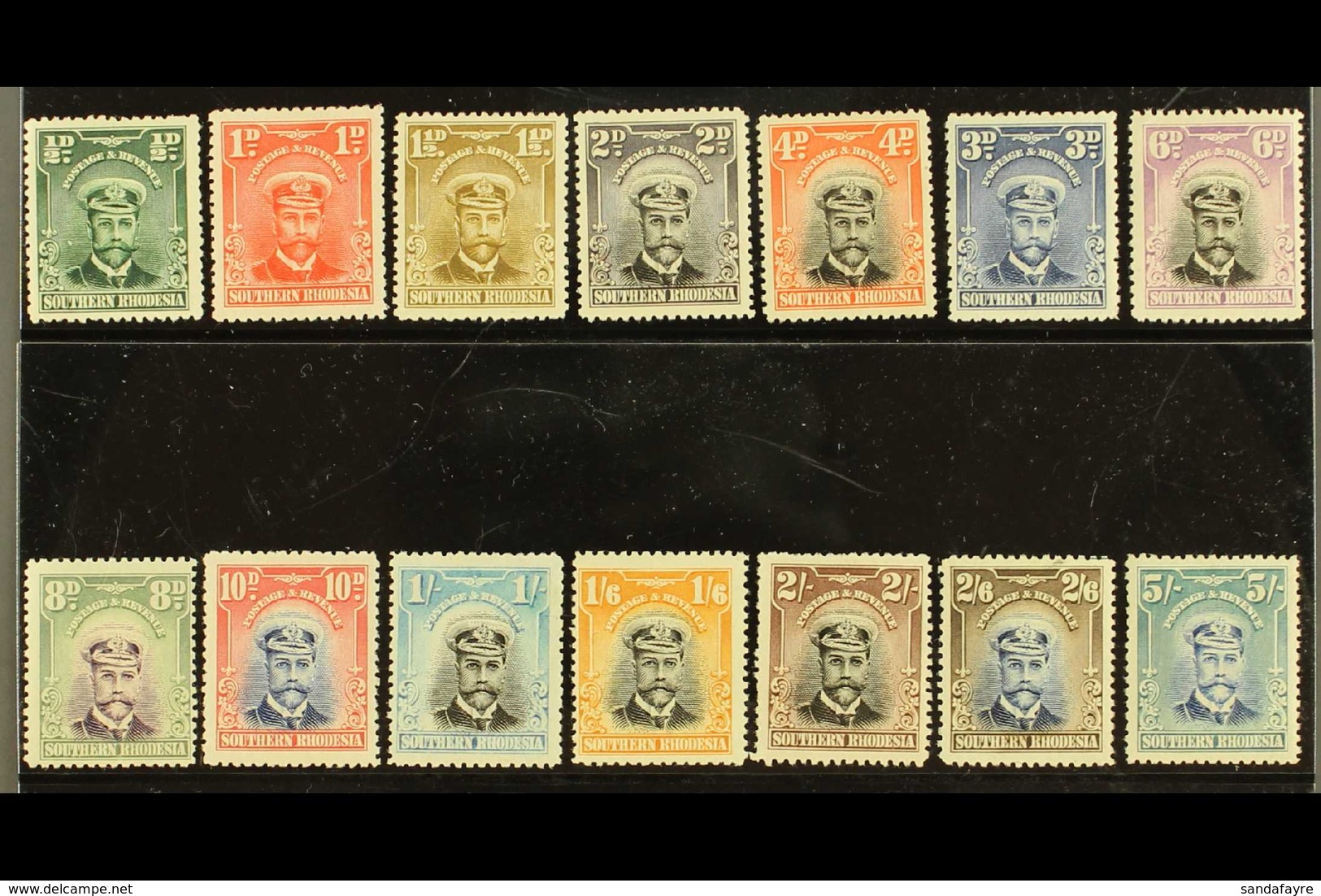 1924-29 KGV "Admiral" Complete Set, SG 1/14, Fine Fresh Mint. (14 Stamps) For More Images, Please Visit Http://www.sanda - Southern Rhodesia (...-1964)