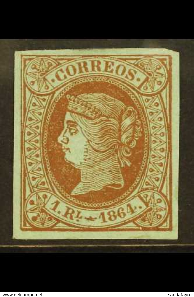 1864 1r Brown/green, SG 79, Mi 59, Imperf With Four Wide Margins, Very Fine Mint With OG For More Images, Please Visit H - Sonstige & Ohne Zuordnung