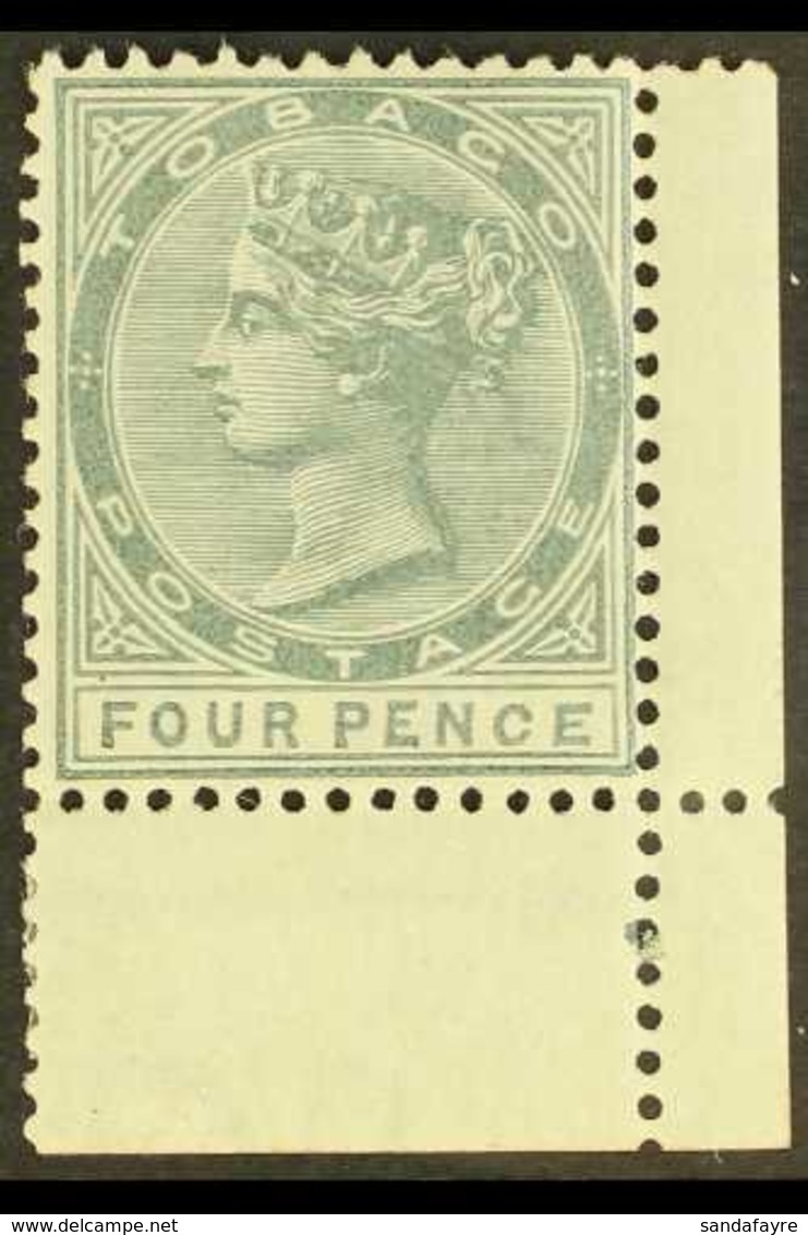 1885-96 4d Grey With MALFORMED "CE" In "PENCE" Variety, SG 22b, Very Fine Mint, Lower Right Corner Marginal. For More Im - Trinidad En Tobago (...-1961)