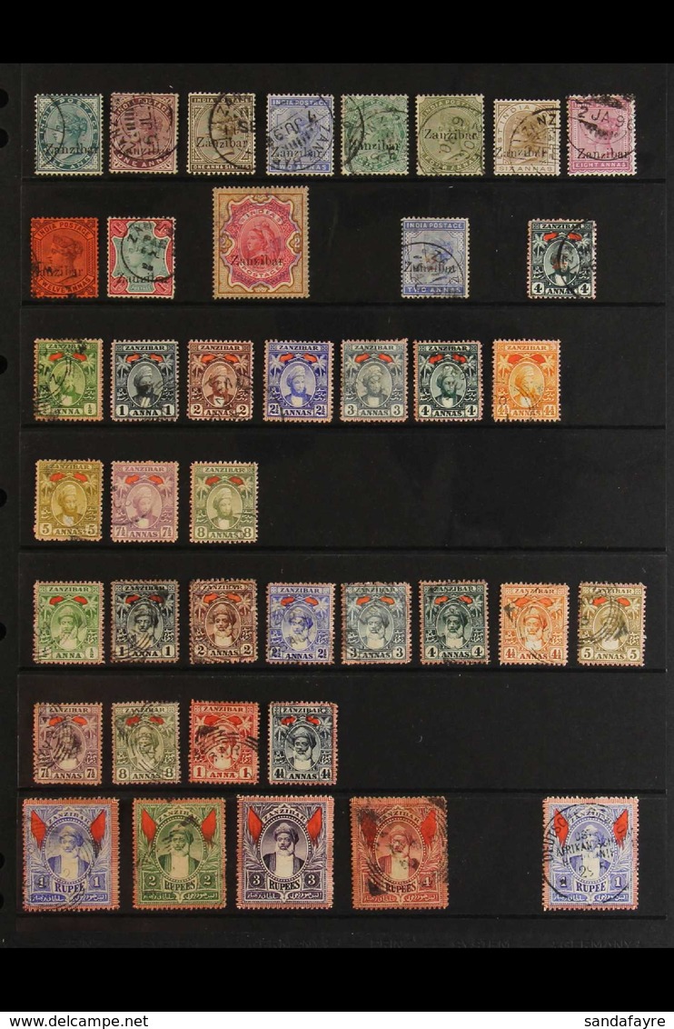 1895-1929 ALL DIFFERENT USED COLLECTION Includes 1895-96 Overprints On India With Most Values To 1r And 2r, 1895-98 "2½" - Zanzibar (...-1963)